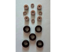 Wheels + rubber tires + brake disc ( gravel ) - C4 WRC 1/24